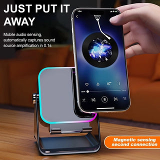 5-in-1 Induction Bluetooth Speaker with Phone Stand