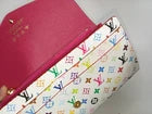 Louis Vuitton Takashi Murakami Multicolor Sarah Long Wallet Pink