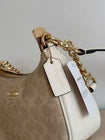 Coach Teri Shoulder Bag Signature Canvas CV933 Gold/Sand/Chalk