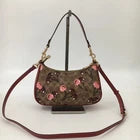 Coach Teri Shoulder Bag CY694 Signature Canvas Cherry Print Tan Brown